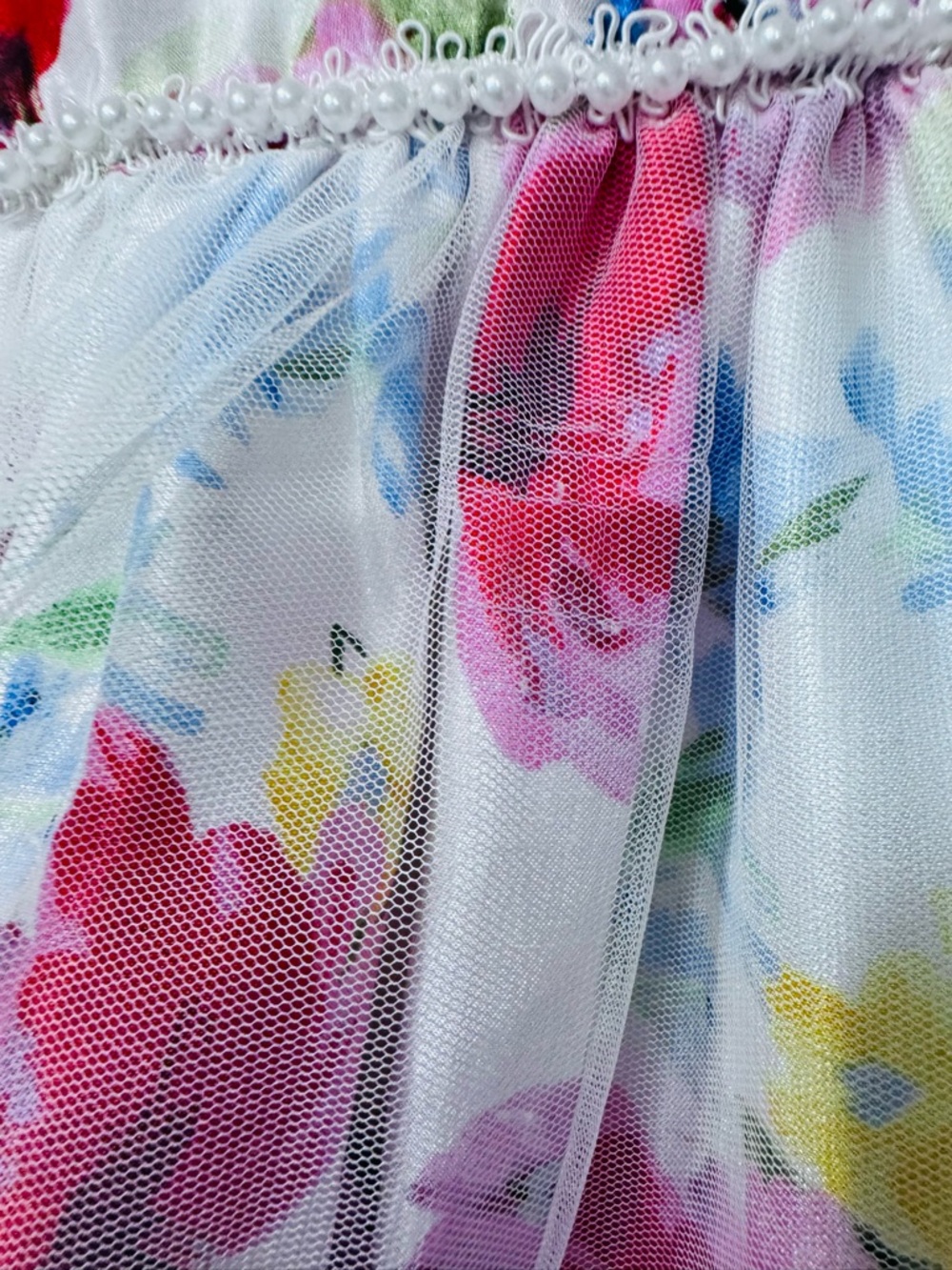 Sorbet Girl’s White Floral Sleeveless Party Dress with Multicolor Blooms. Size 6 - Picture 5 of 13
